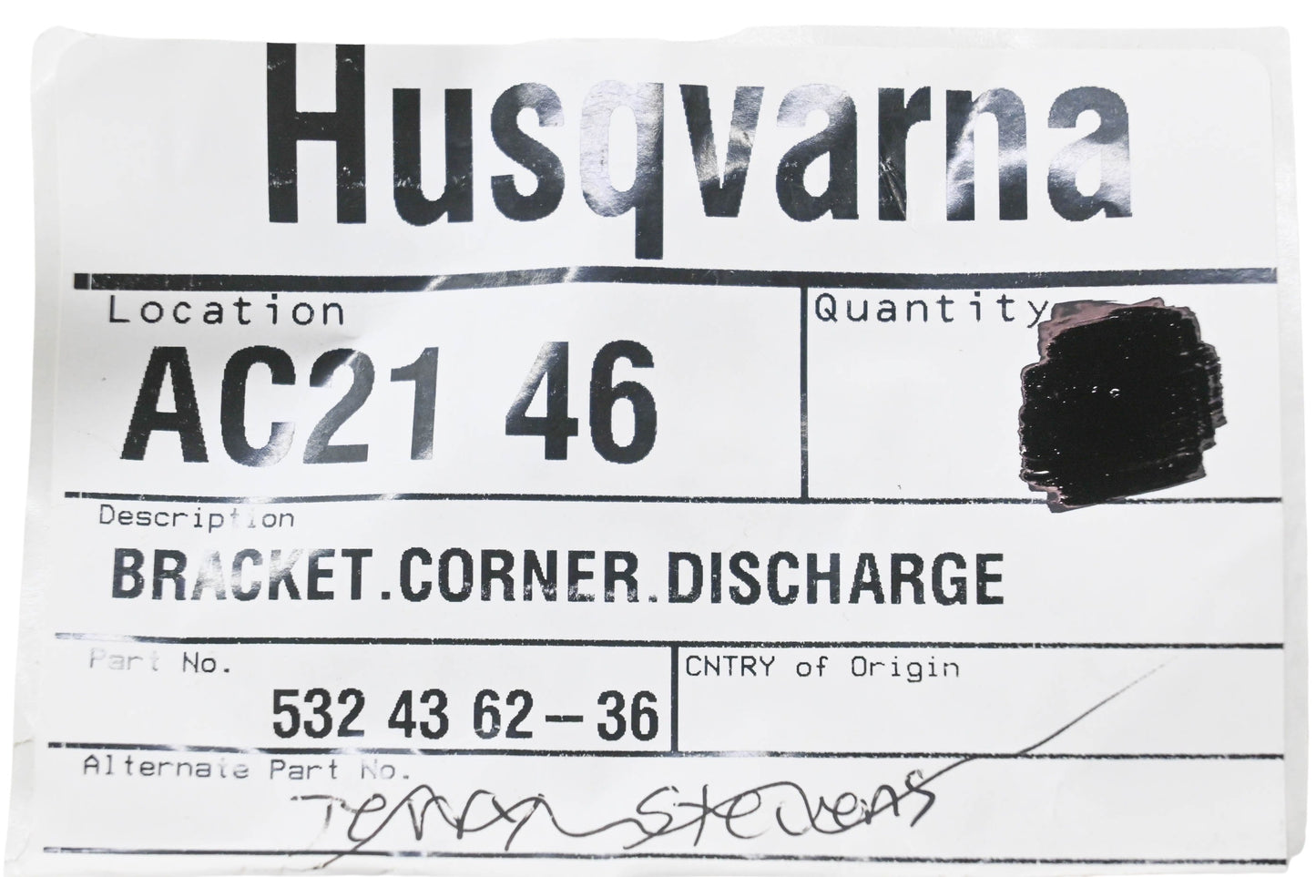 New OEM Husqvarna 532 43 62-36, 532436236 Discharge Bracket NOS