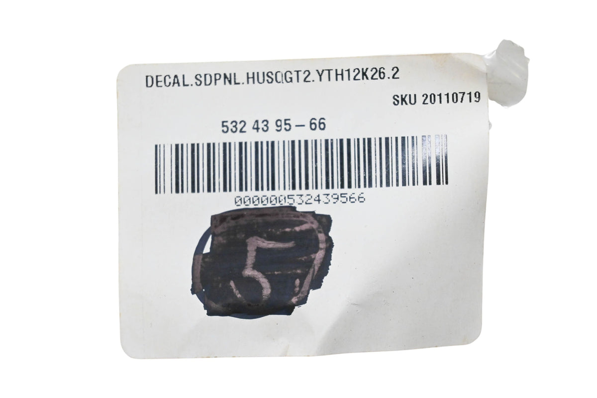 New OEM Husqvarna 532 43 95-66, 532439566, 439566 Decal NOS