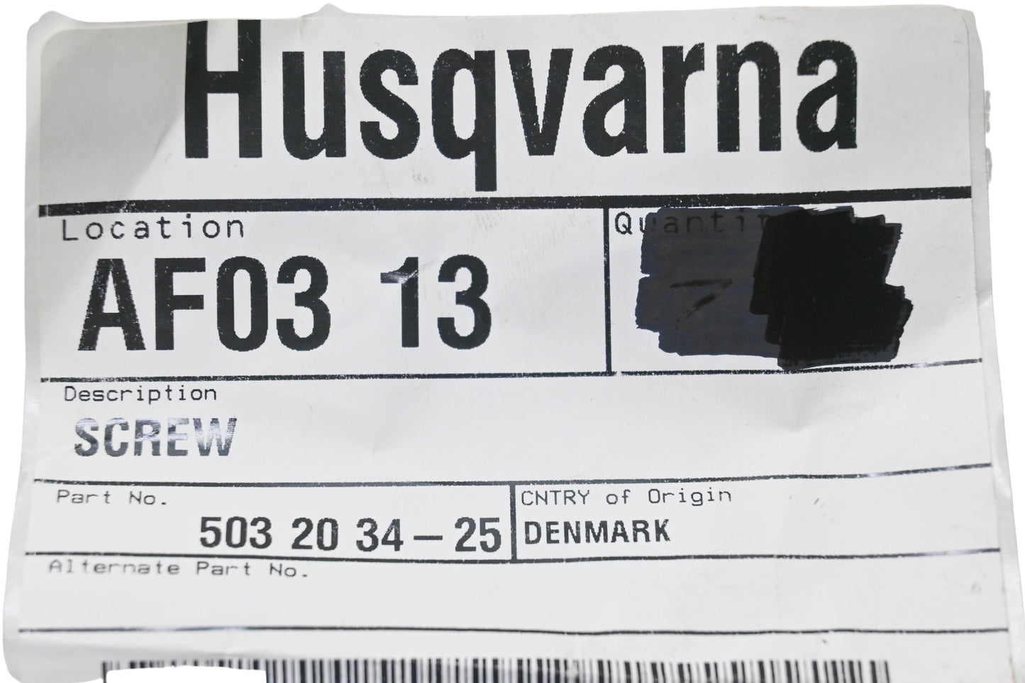 New OEM Husqvarna 503 20 34-25, 503203425 Screws Qty 2 NOS