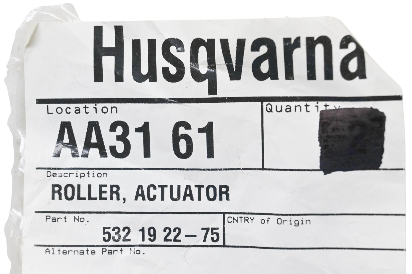 New OEM Husqvarna 532 19 22-75, 532192275 Actuator Roller NOS