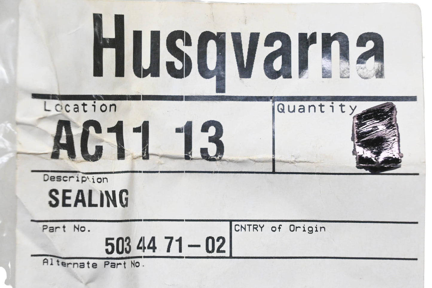 New OEM Husqvarna 503 44 71-02, 503447102 Sealing NOS