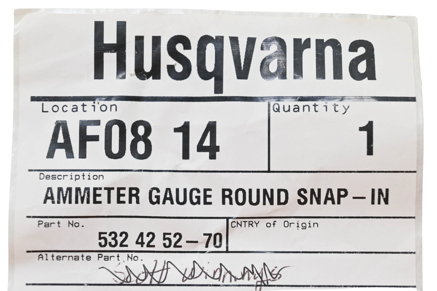New OEM Husqvarna 532 42 52-70, 532425270 Ammeter Gauge NOS
