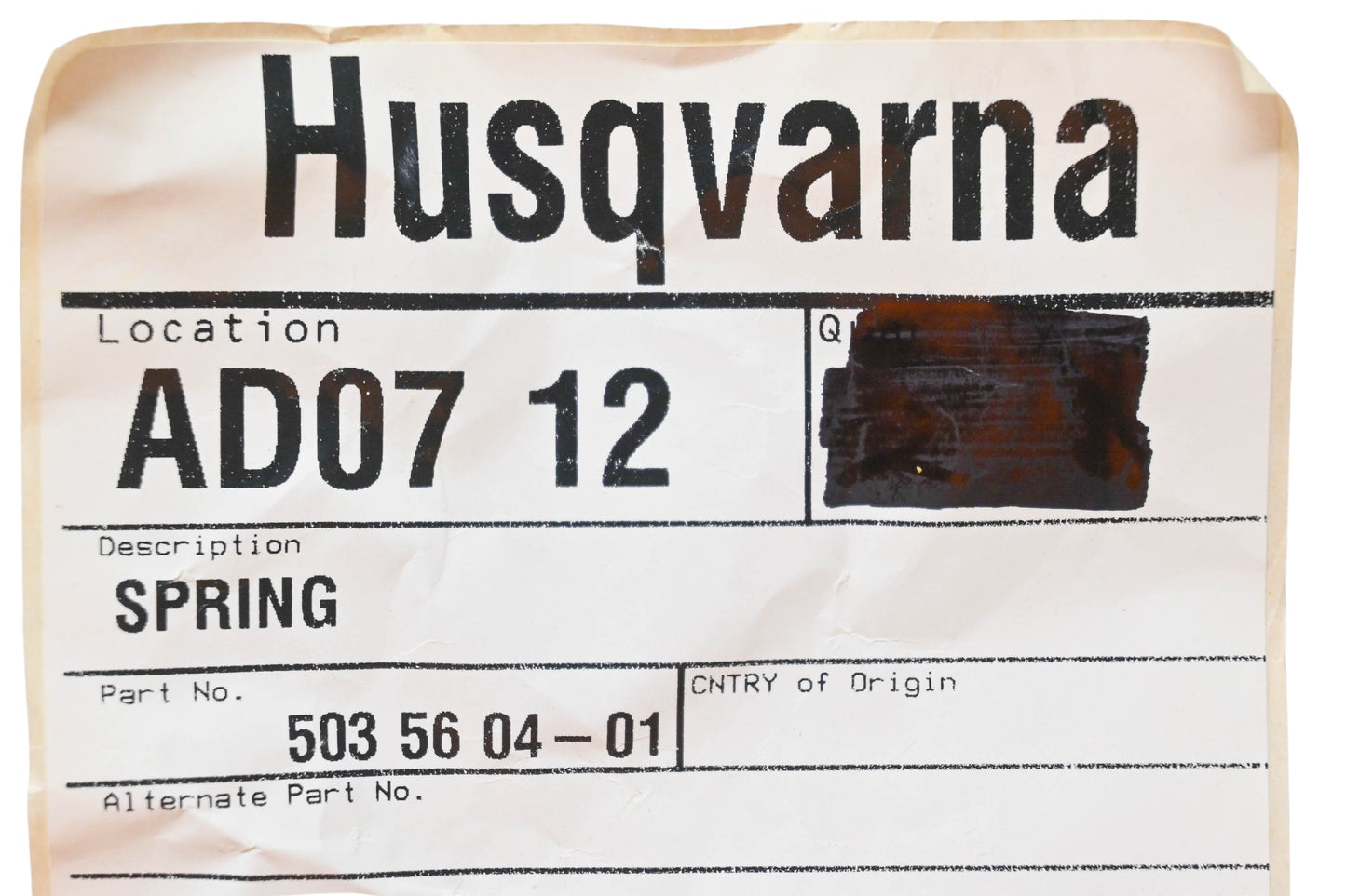 New OEM Husqvarna 503 56 04-01, 503560401 Spring NOS