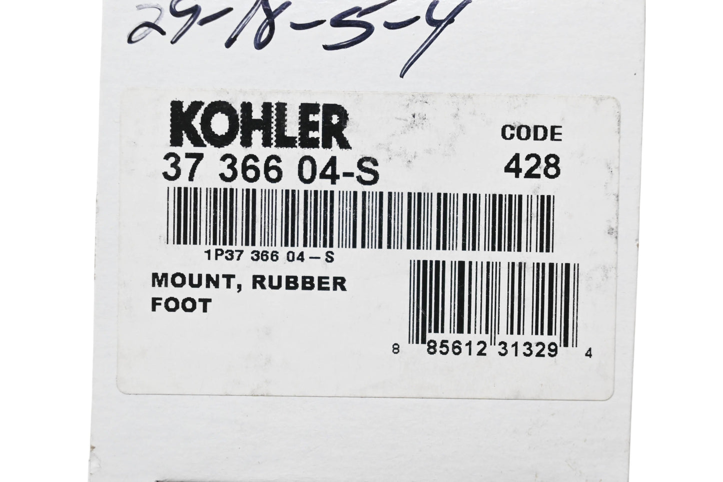 Kohler 37 366 04-S Rubber Foot NOS