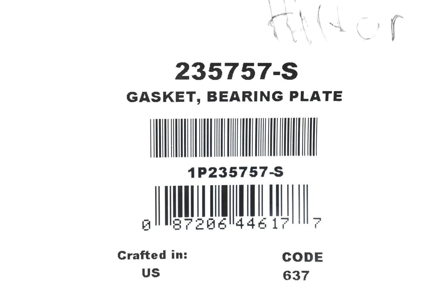 Kohler 235757-S Bearing Plate Gasket NOS