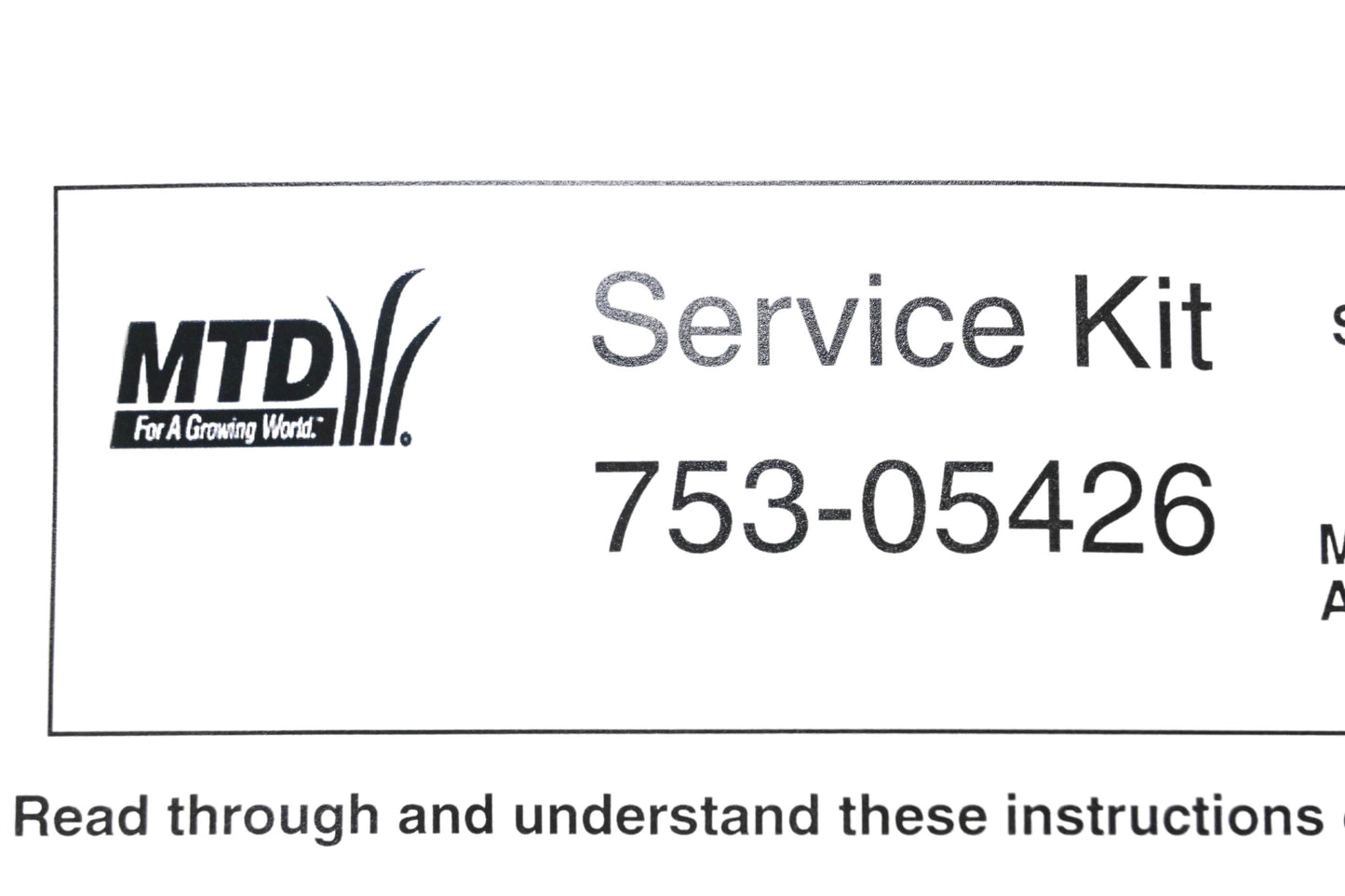 MTD 753-05426 Pressure Relief Valve Service Kit NOS