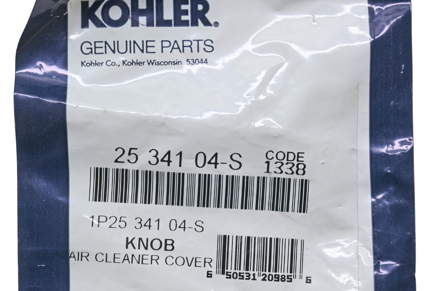 Kohler 25 341 04-S Air Cleaner Cover Knob NOS