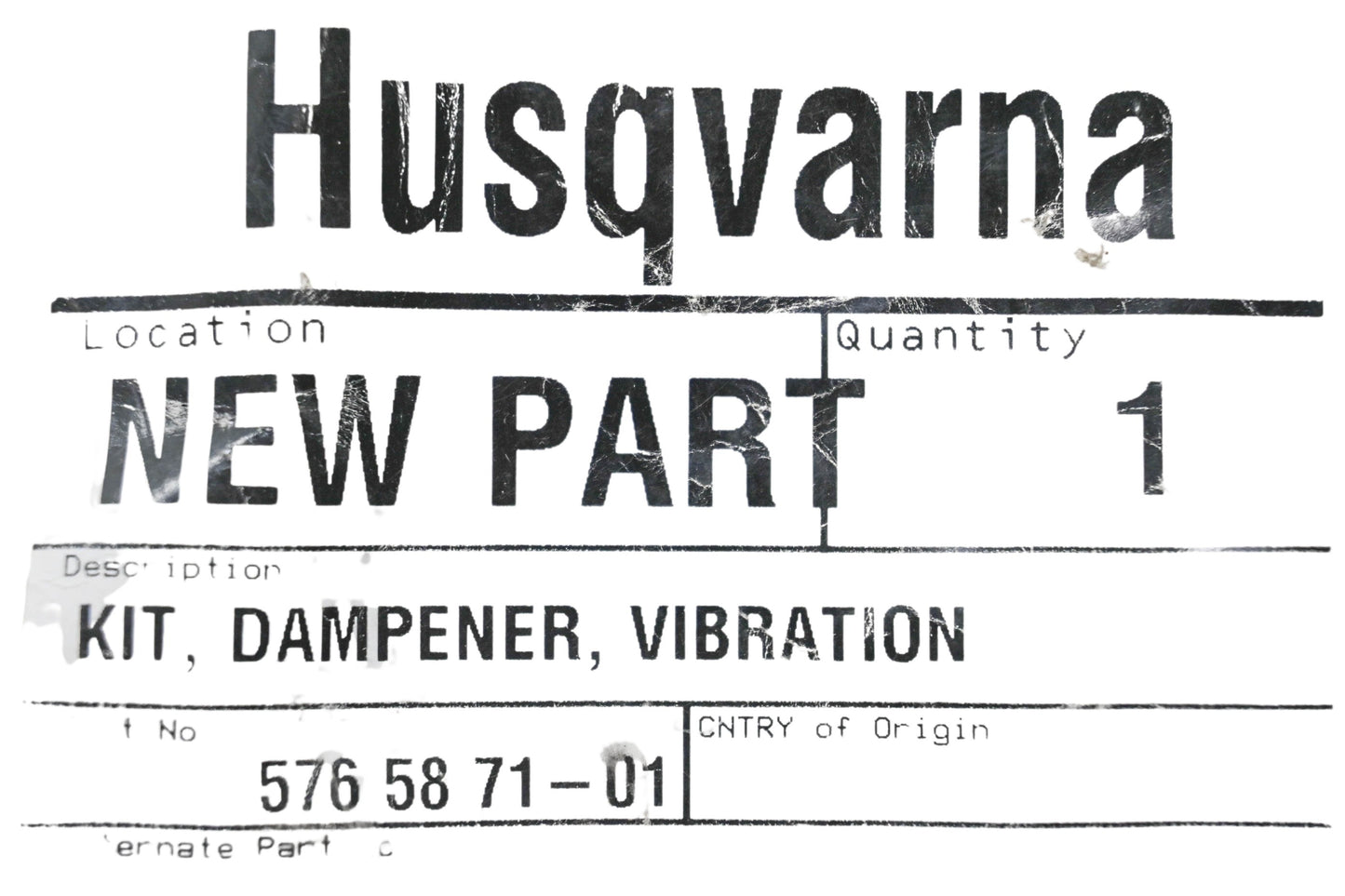 New OEM Husqvarna 576 58 71-01, 576587101 Vibration Dampener Kit NOS