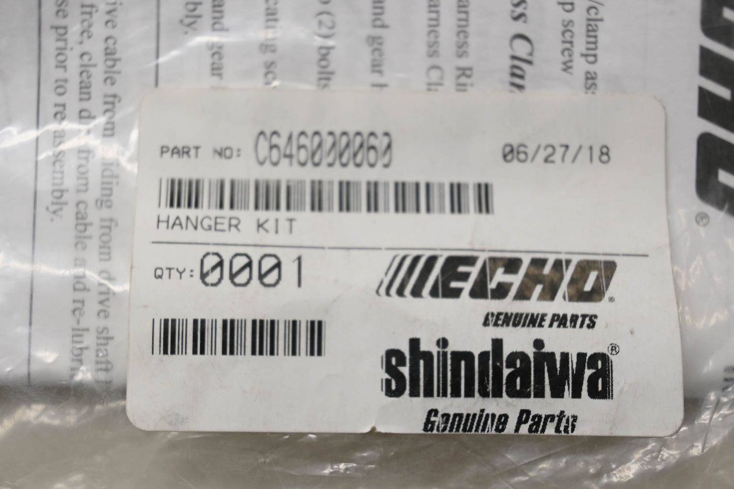 New OEM Echo C646000060 Harness Ring Kit NOS