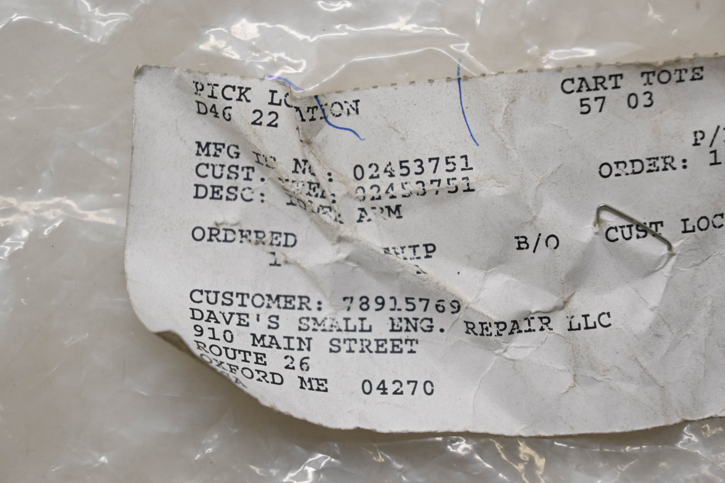 Ariens 02453751 Idler Arm NOS