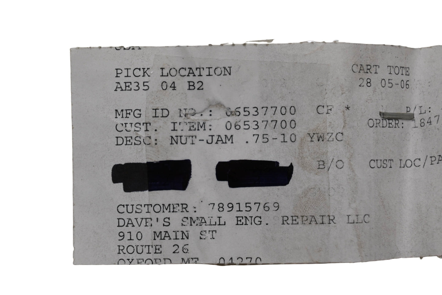 Ariens 06537700 Jam Nut NOS
