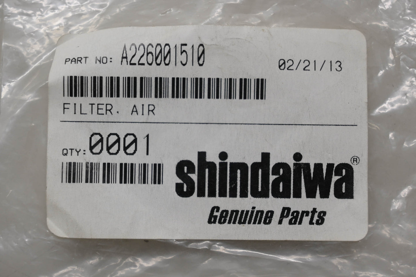 Shindaiwa A226001510 Air Filter NOS