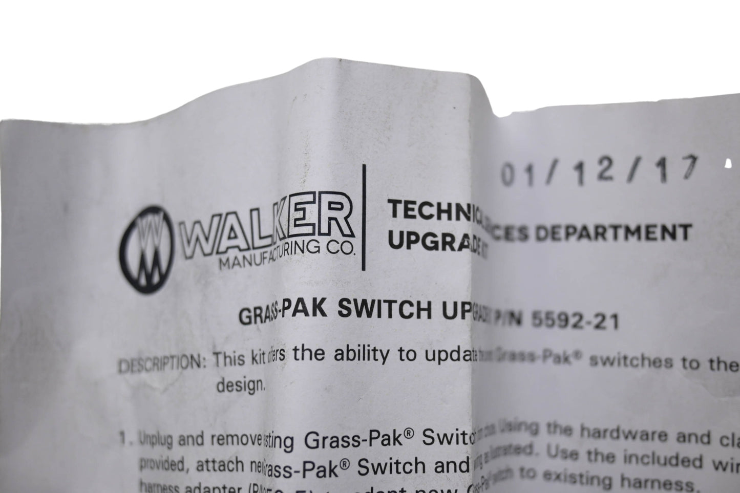 Walker 5592-21 Grass-Pak Switch Upgrade Kit NOS