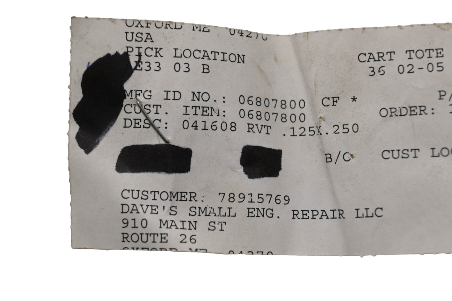 Ariens 06807800 Rivets Qty 3 NOS