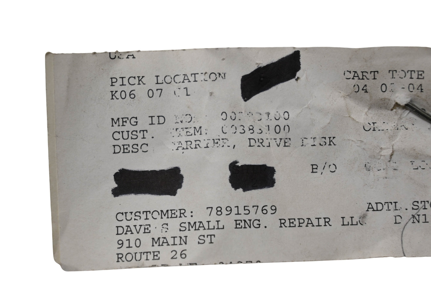 Ariens 00383100 Drive Disk Carrier NOS