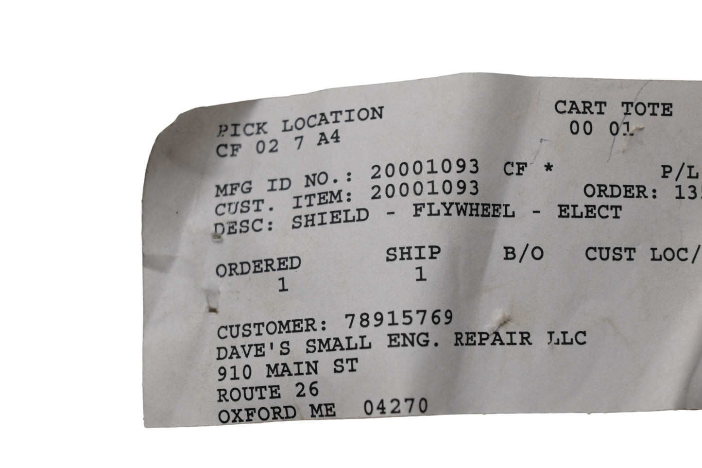 Ariens 20001093 Flywheel Shield NOS