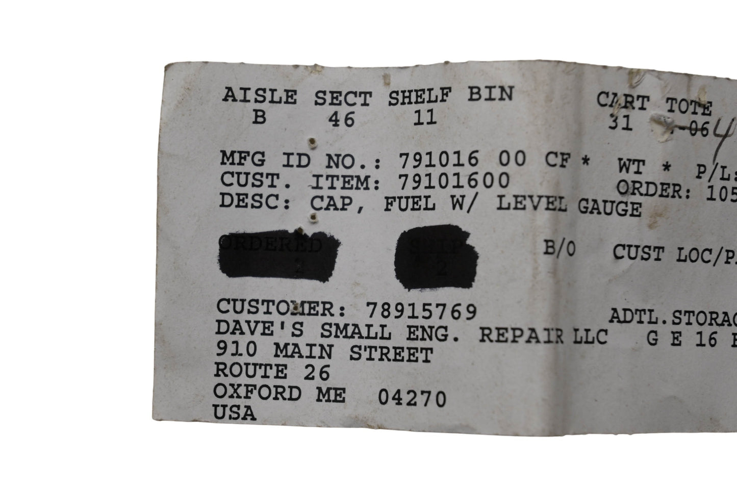 Ariens 79101600 Fuel Cap & Gauge NOS