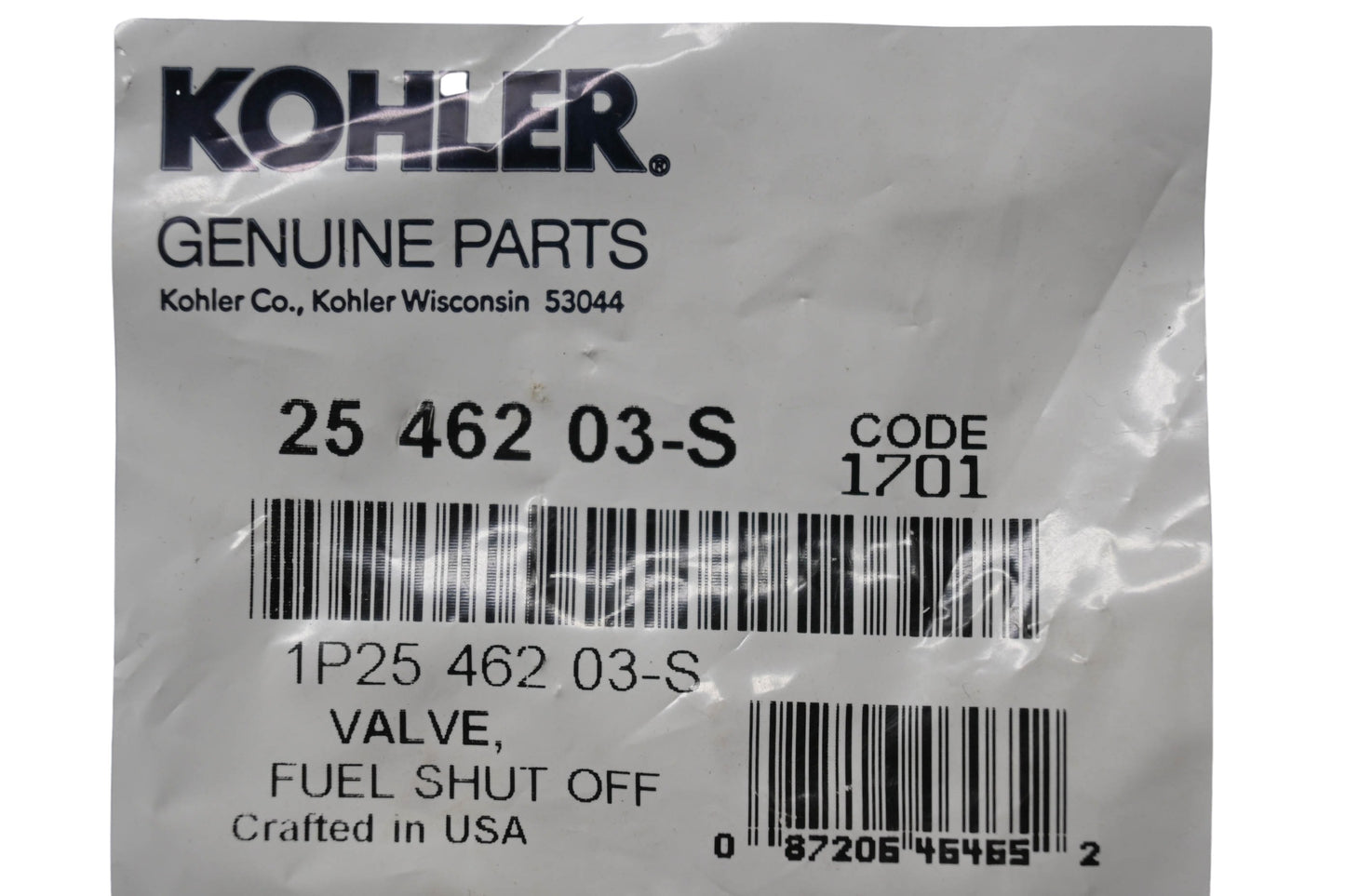 Kohler 25 462 03-S Fuel Shut Off Valve NOS
