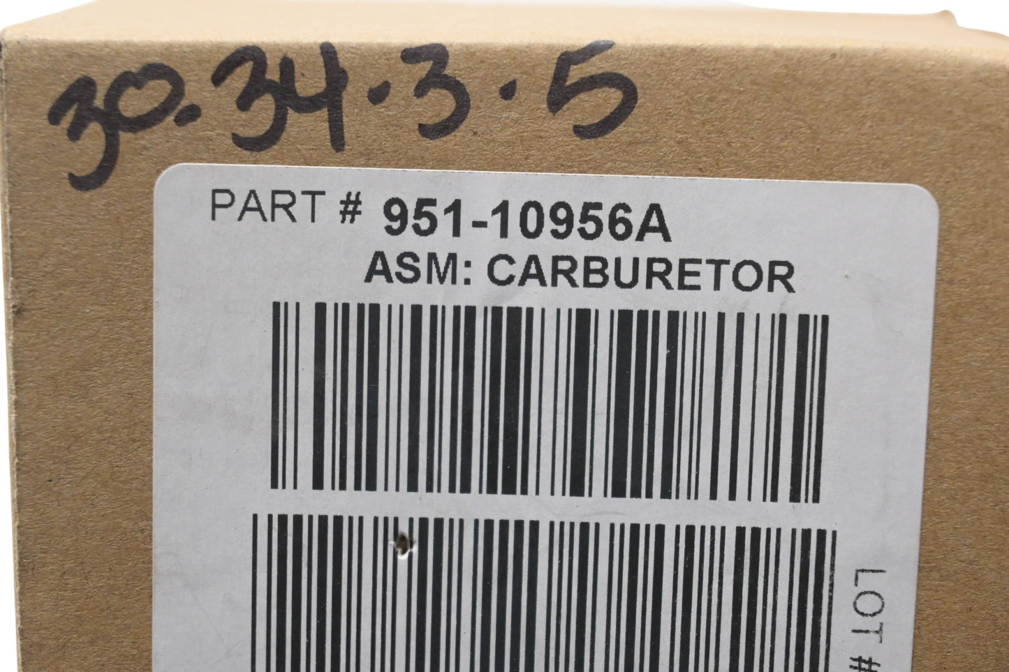MTD 951-10956A Carburetor NOS