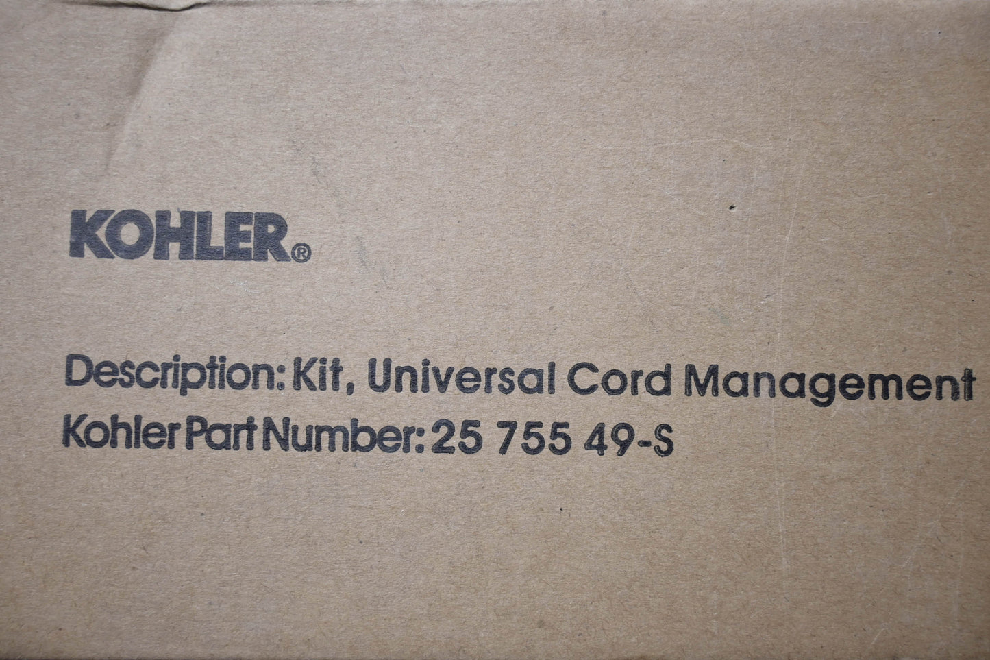 Kohler 25 755 49-S Universal Cord Management Kit NOS