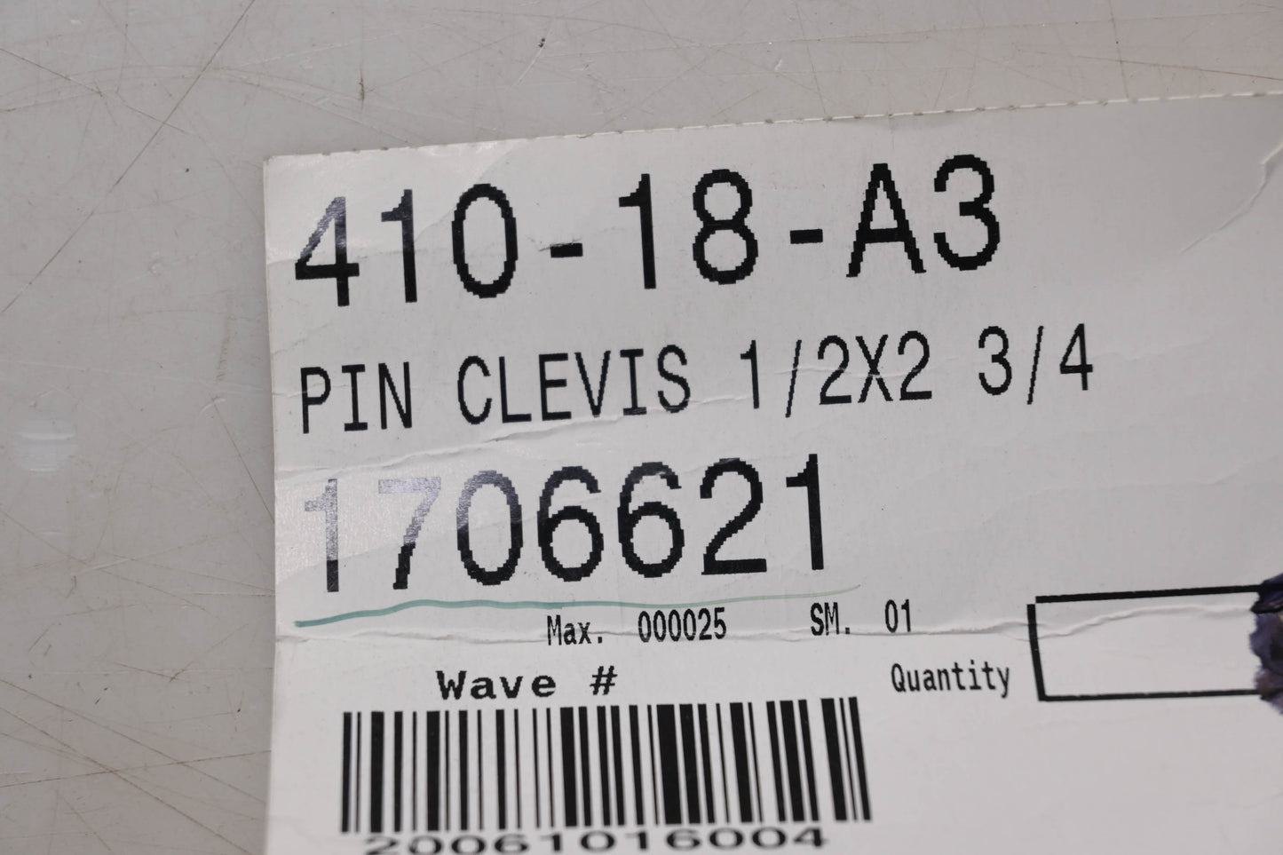 Bolens 1706621 Clevis Pin NOS