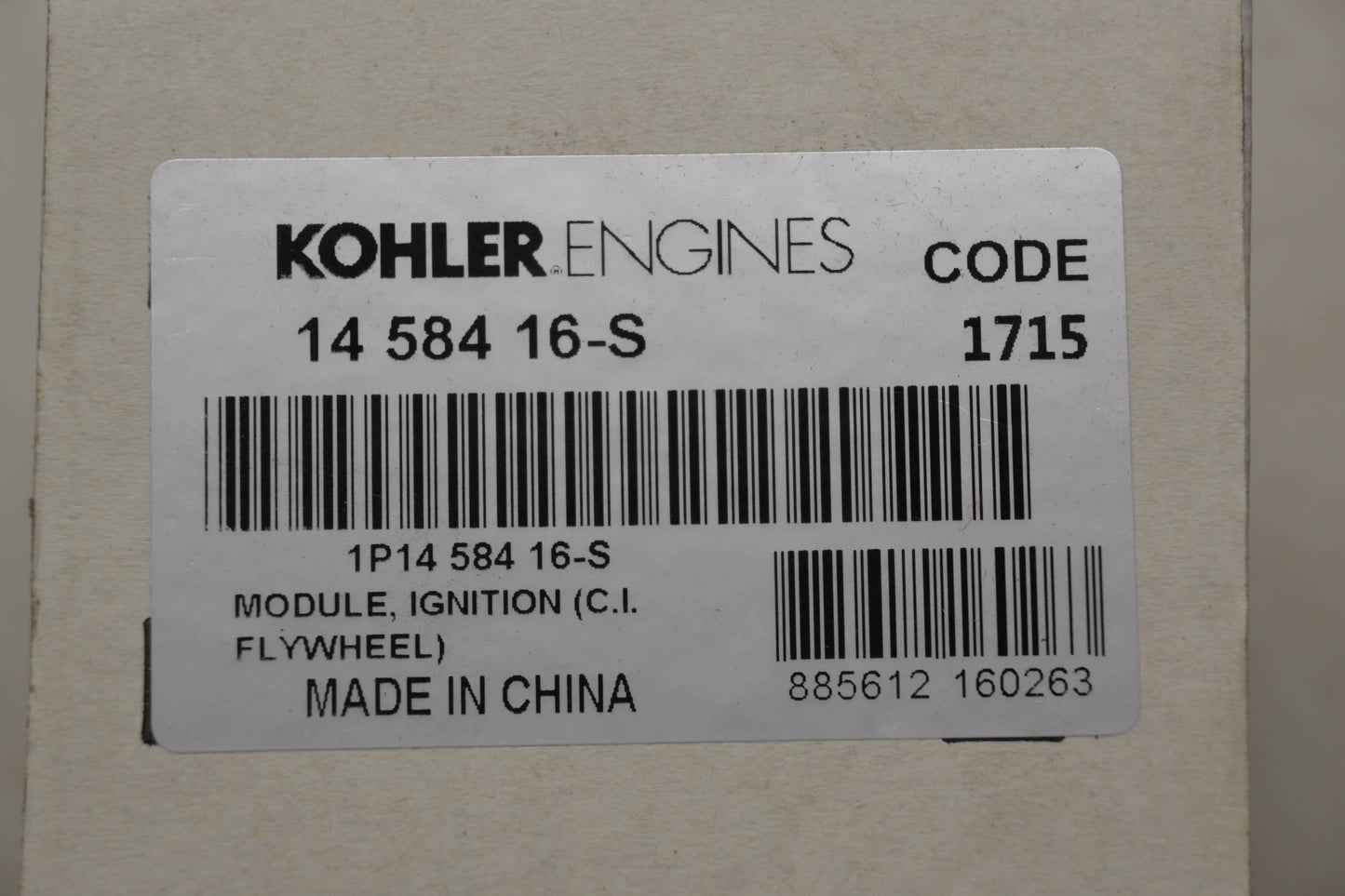 Kohler 14 584 16-S Ignition Module NOS