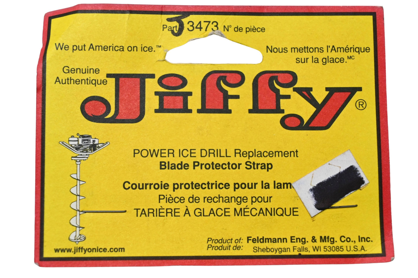 Jiffy 3473 Power Ice Drill Replacement Blade Protector Strap NOS