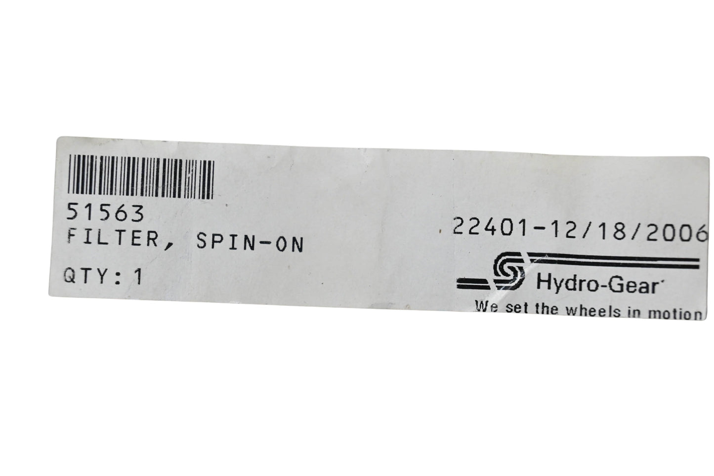 Hydro-Gear 51563 Spin-On Filter NOS