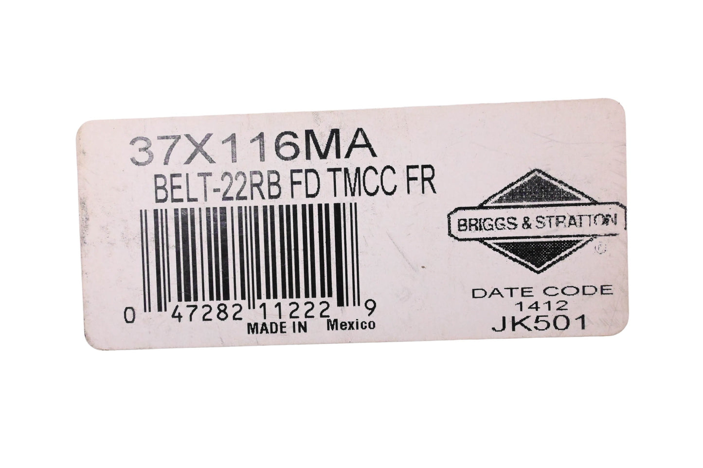 New OEM Briggs & Stratton 37X116MA Belt NOS