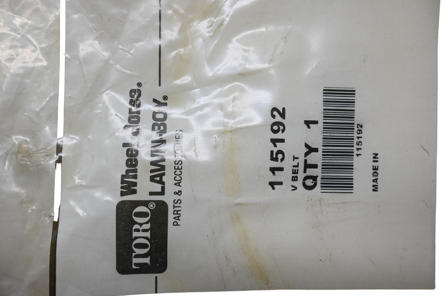 Toro 115192 V-Belt NOS