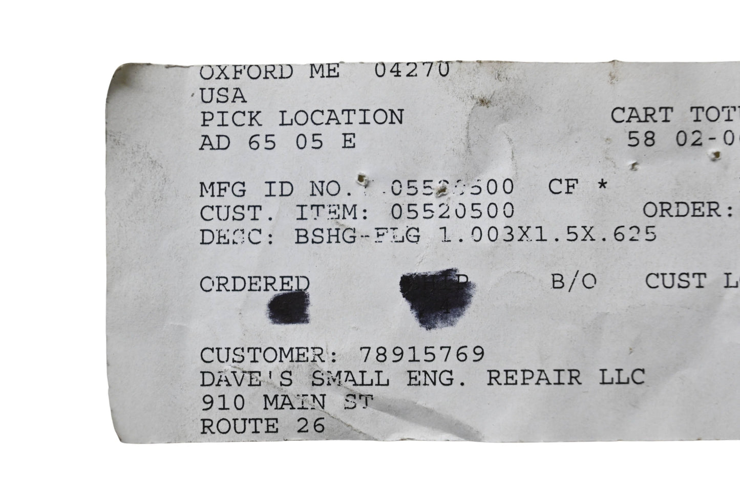 Ariens 05520500 Flange Bushing 1.003x1.5x.625x NOS
