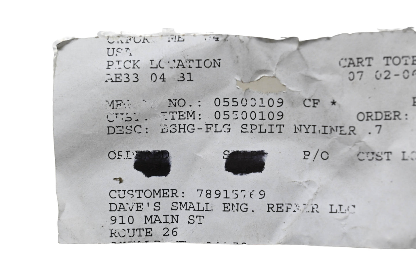Ariens 05500109 Flange Bushing Split Nyliner NOS