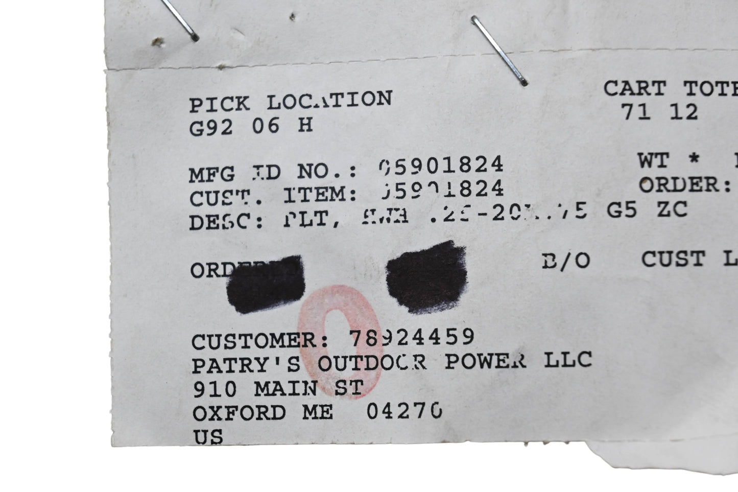 Ariens 05901824 Bolt .25-20x.75 NOS