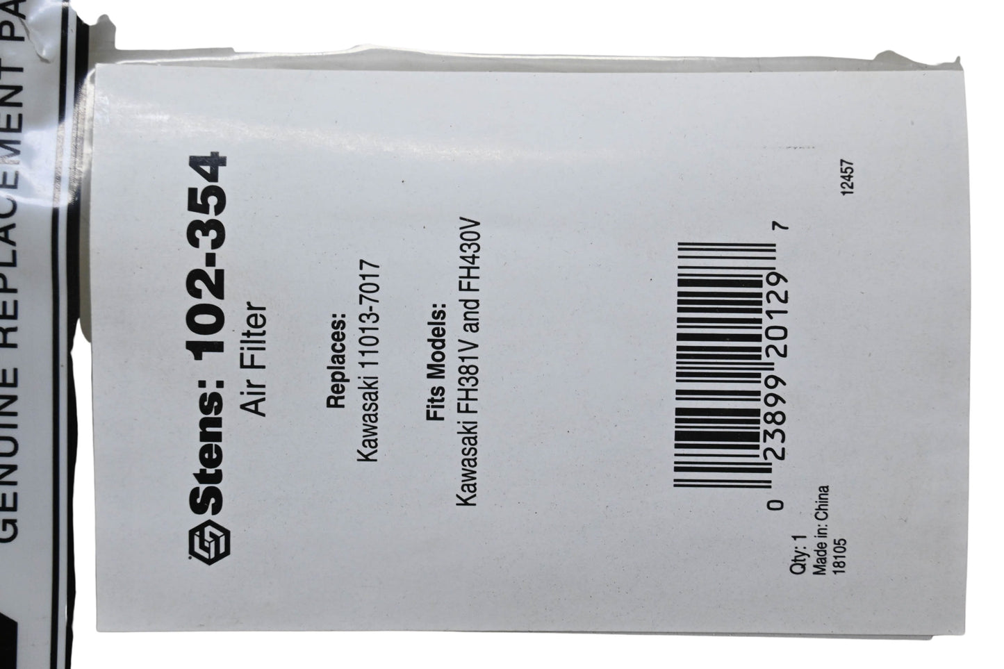 Stens 102-354, 11013-7017 Air Filter NOS