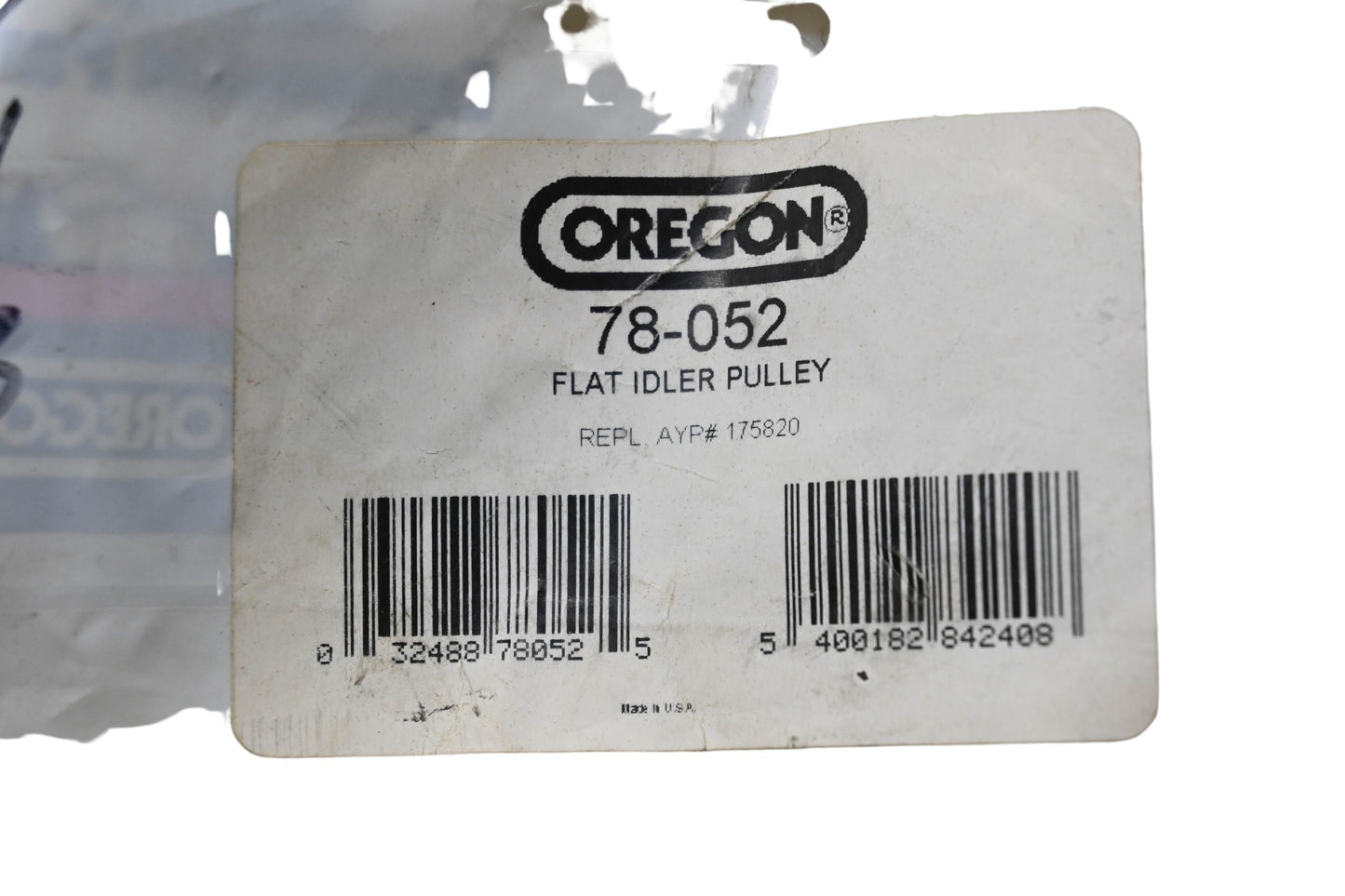 Oregon 78-052, 175820 Flat Idler Pulley NOS