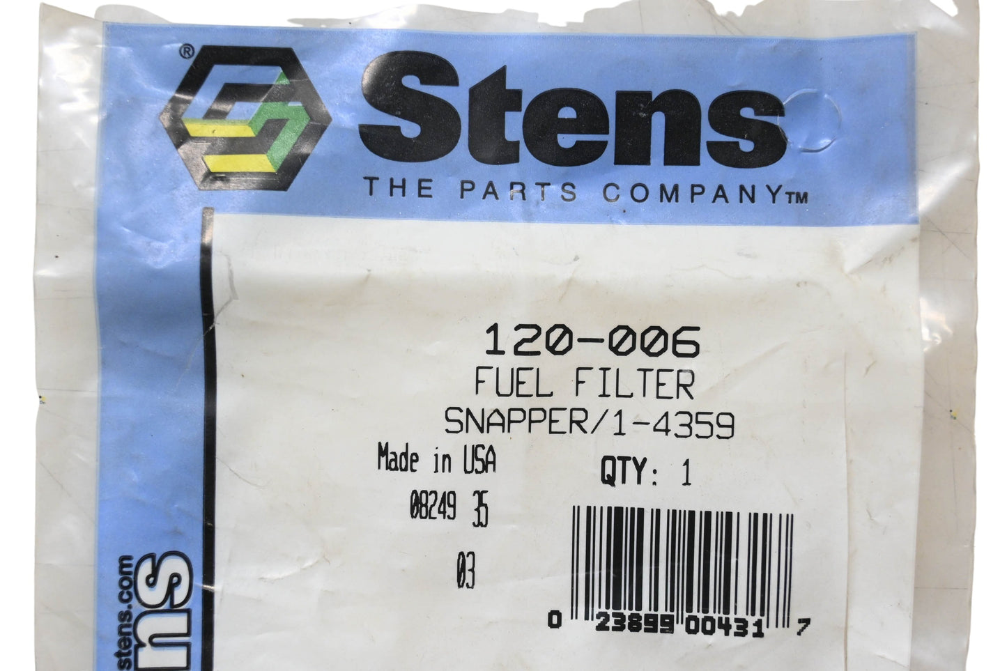 Stens 120-006, 1-4359 Fuel Filter NOS