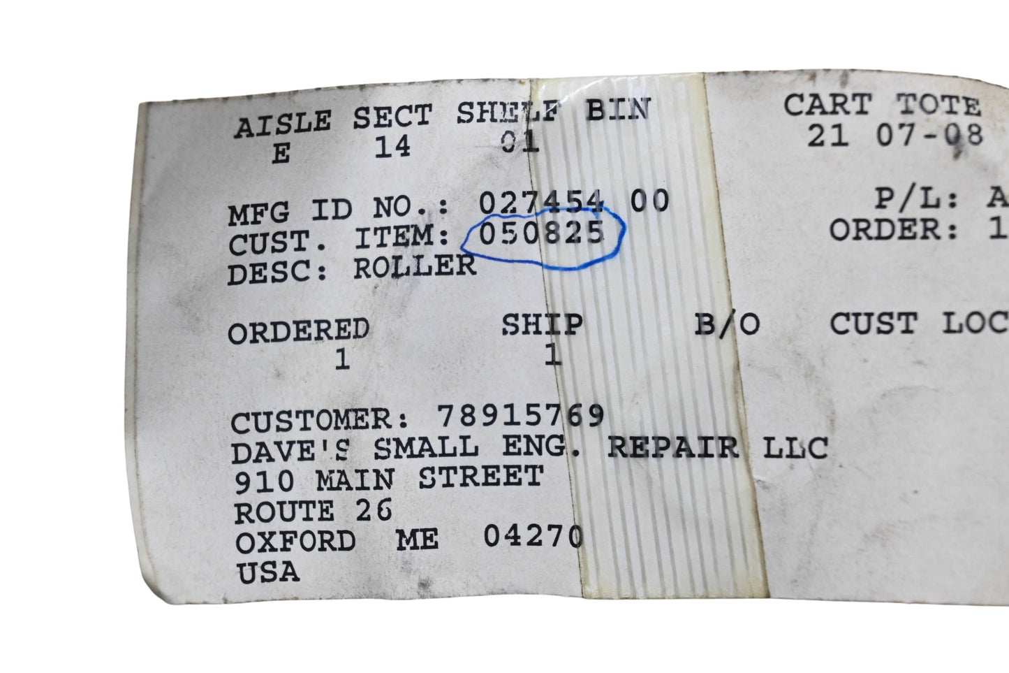 Ariens 02745400 Roller NOS