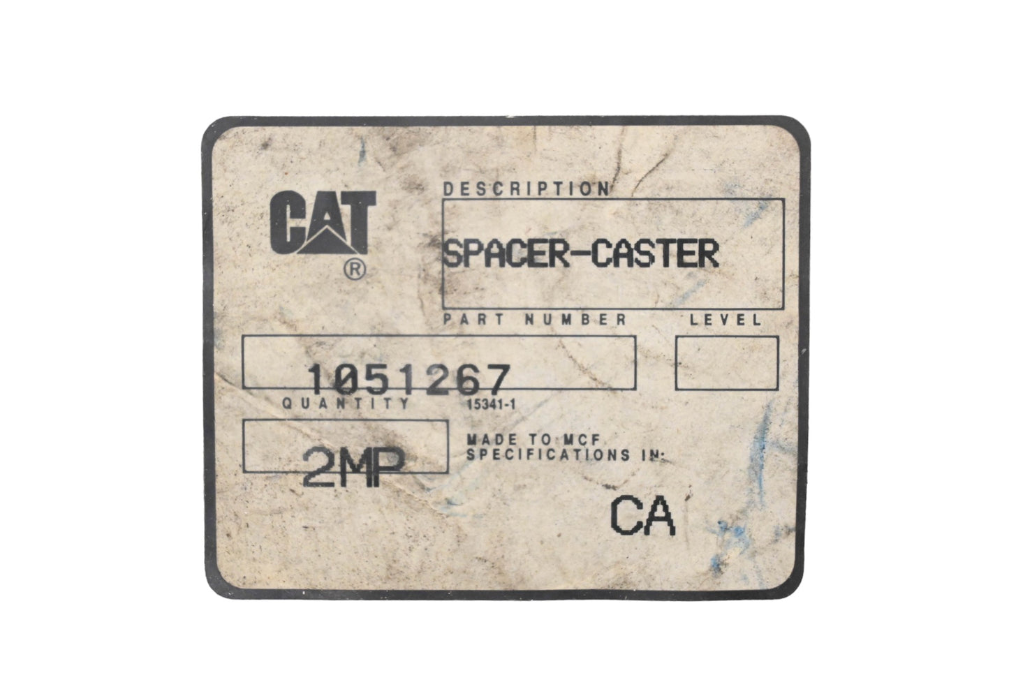 Caterpillar 1051267, 105-1267 Castor Shim Spacers Qty 2 NOS