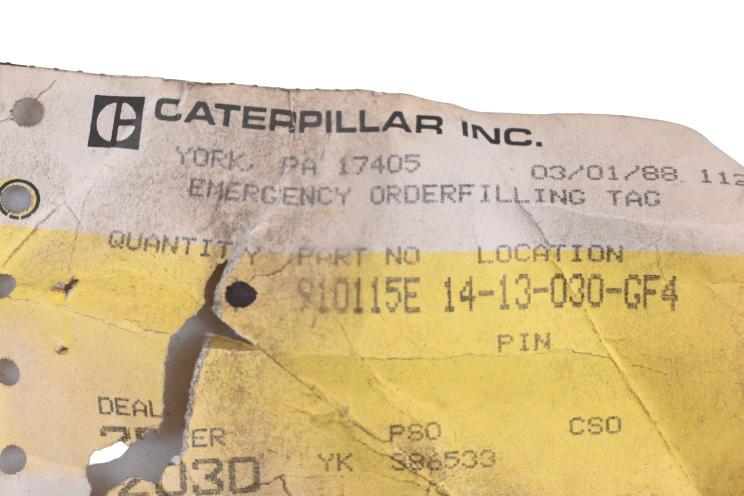 Caterpillar 910115E Pin NOS