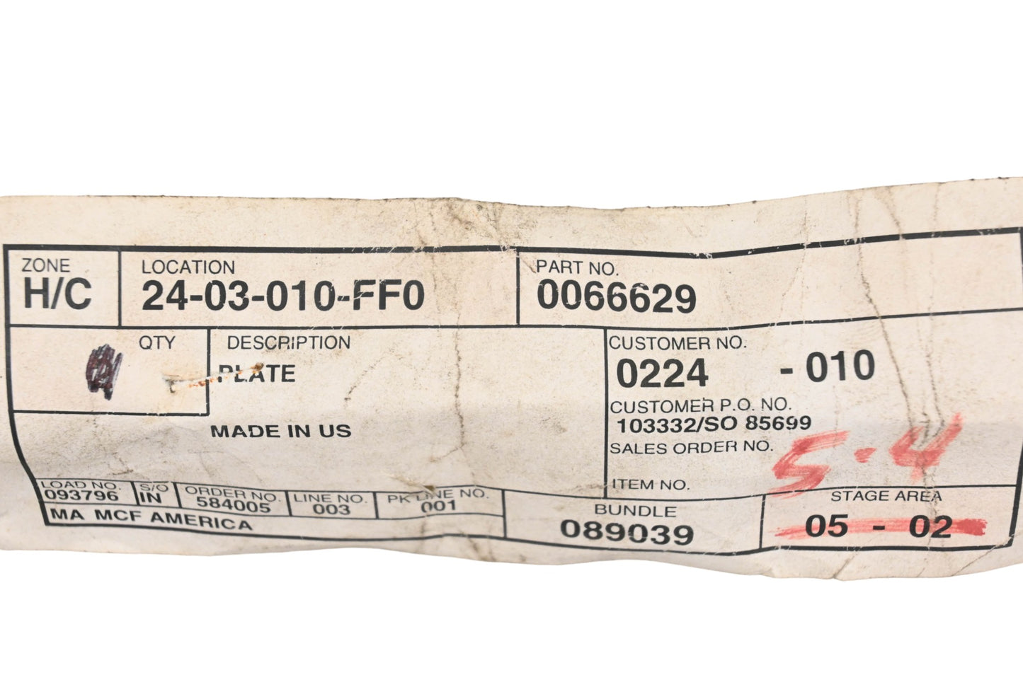 Caterpillar 0066629, 006-6629 Plates Qty 3 NOS