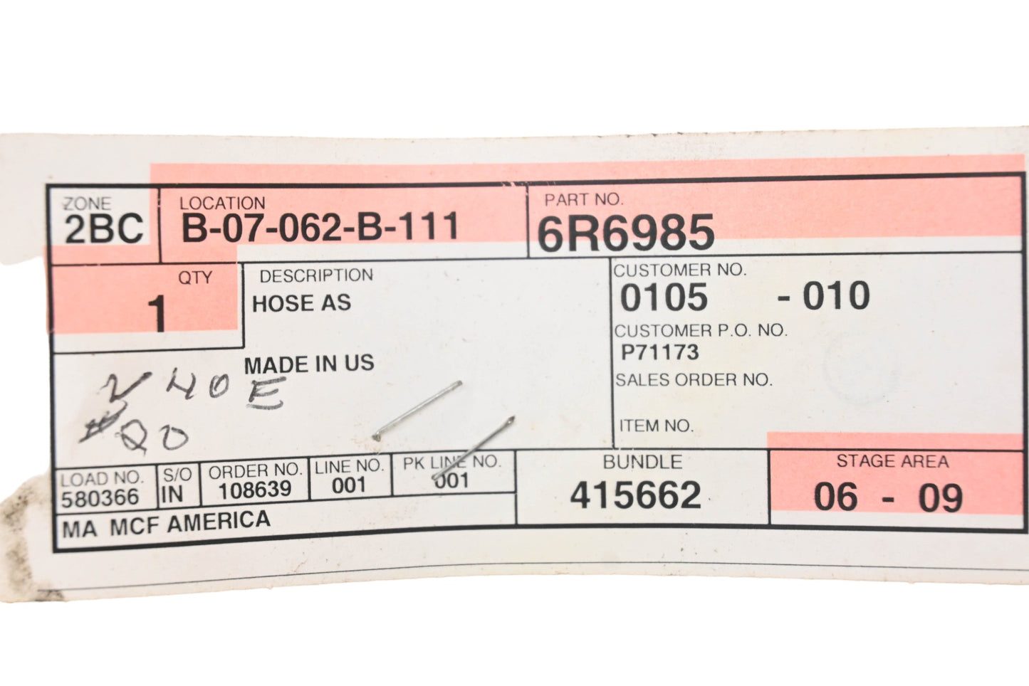 Caterpillar 6R6985, 6R-6985 Gates 55"x5/8" Hose Assembly NOS