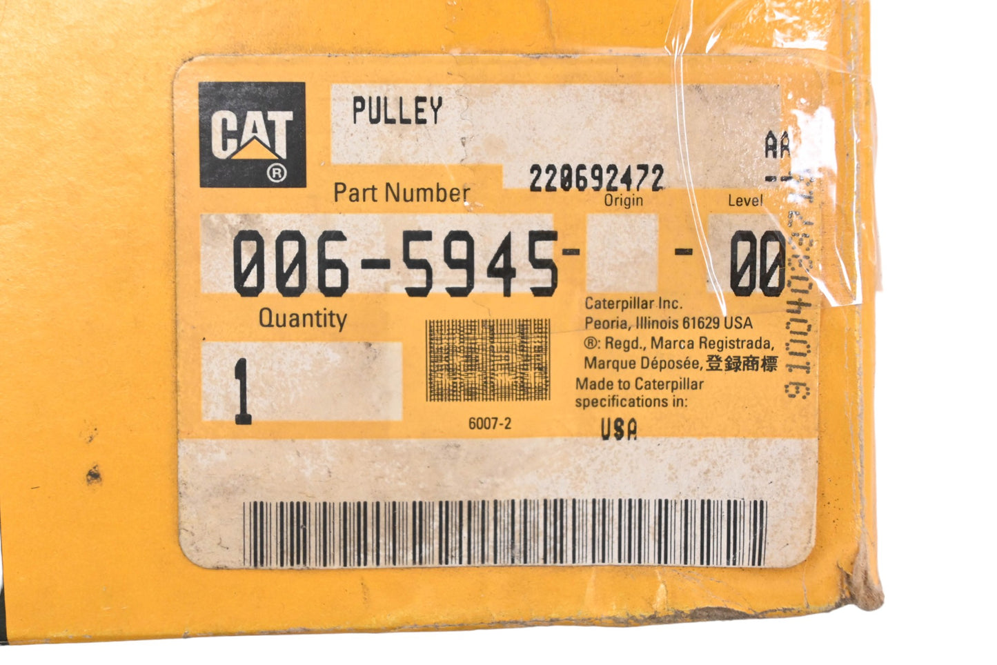 Caterpillar 0065945, 009-5945 Pulley NOS
