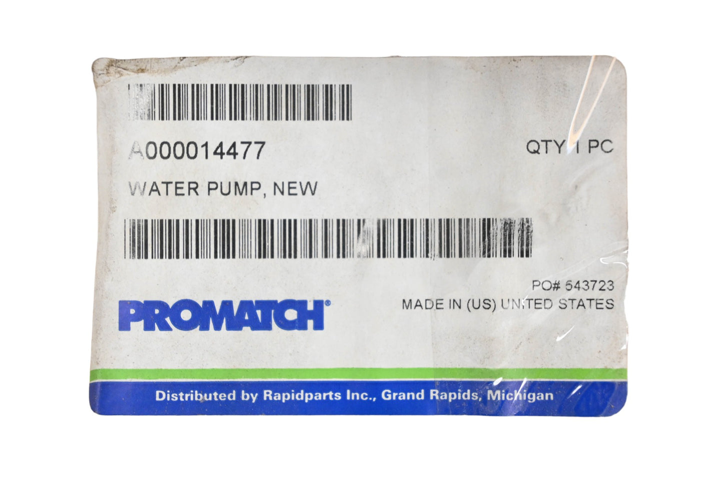Promatch A000014477 Water Pump Assembly NOS
