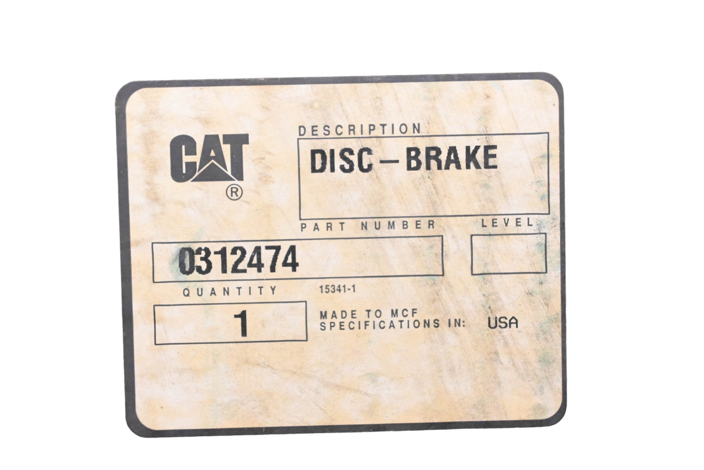 Caterpillar 0312474, 031-2474 Brake Disc NOS