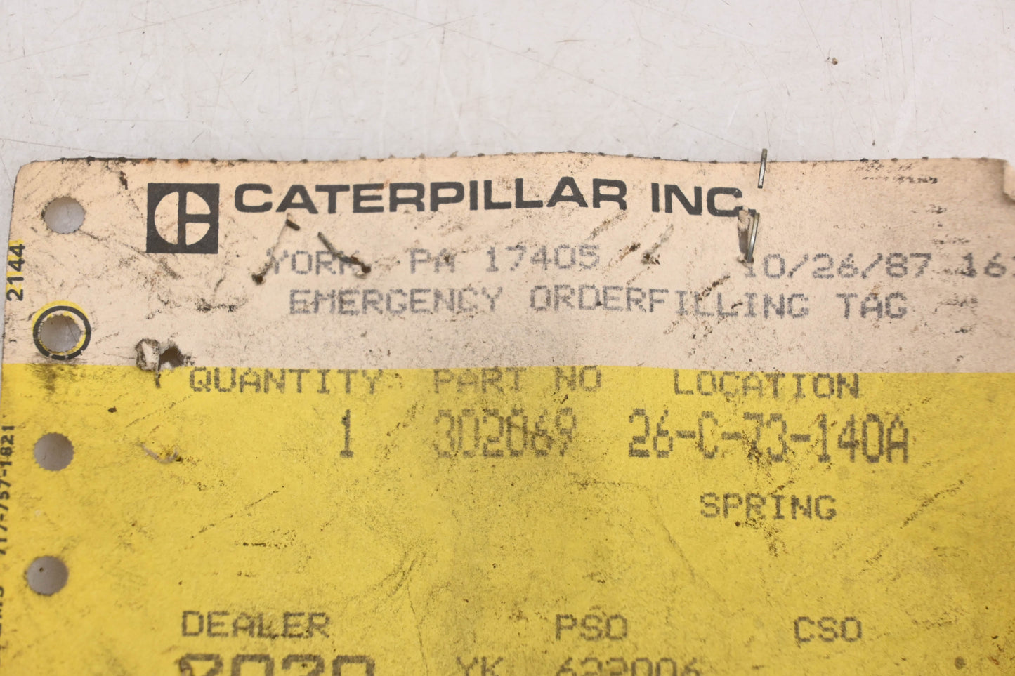 Caterpillar 302069, 30-2069 Springs Qty 2 NOS