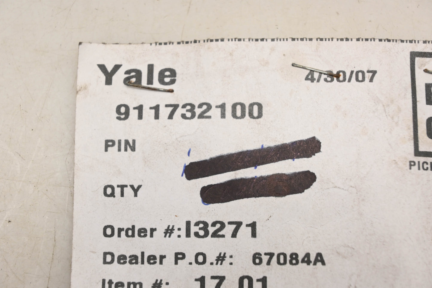 Yale 911732100 Pin NOS