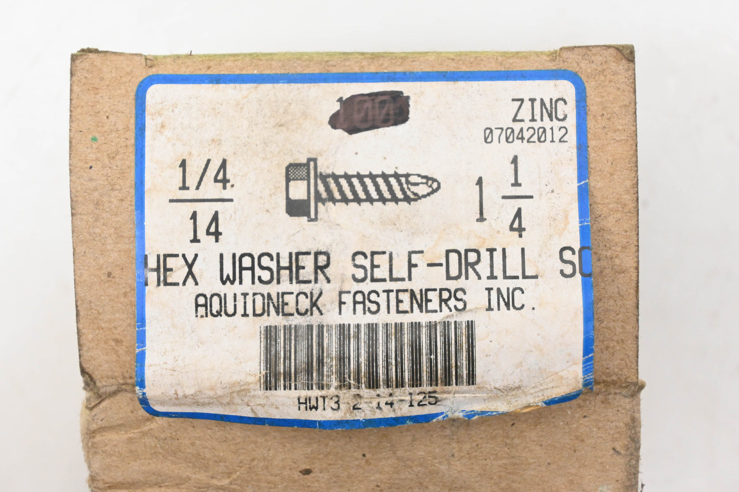 Aquidneck IP007-9 Zinc 1/4-14 x 1-1/4 Self Drill Hex Washer Head Screws Qty 70 NOS