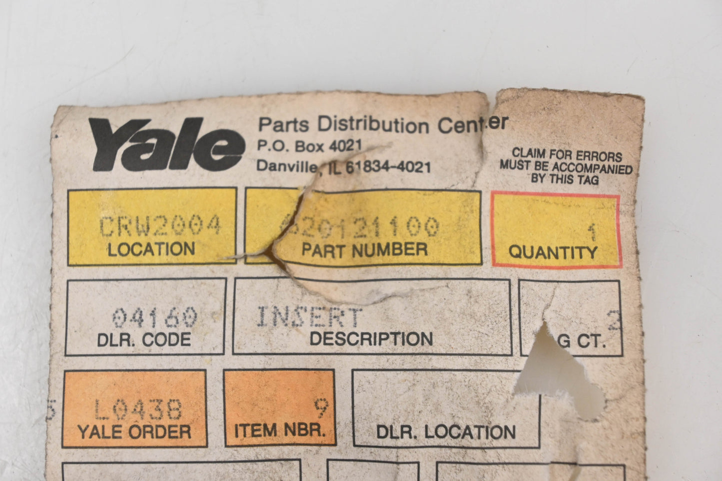 Yale 620121100 Insert NOS