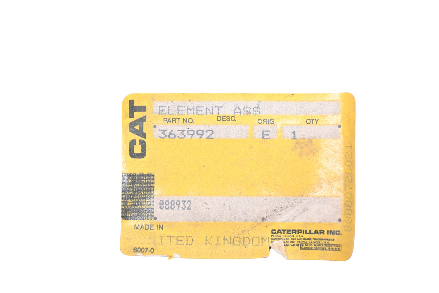 Caterpillar 363992 Hydraulic Oil Filter NOS