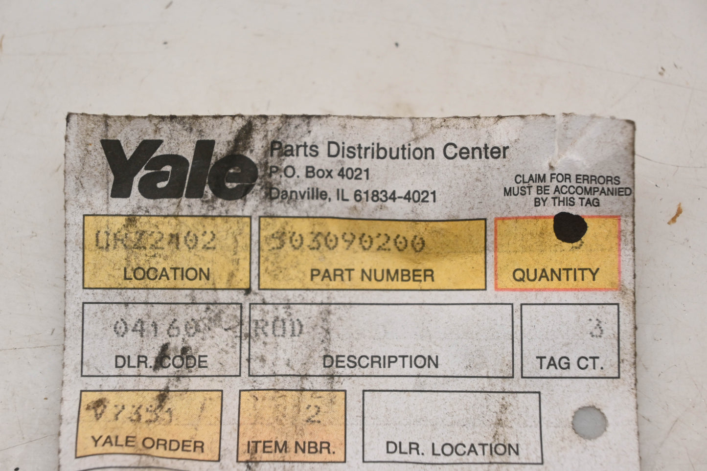 Yale 503090200 Rod NOS